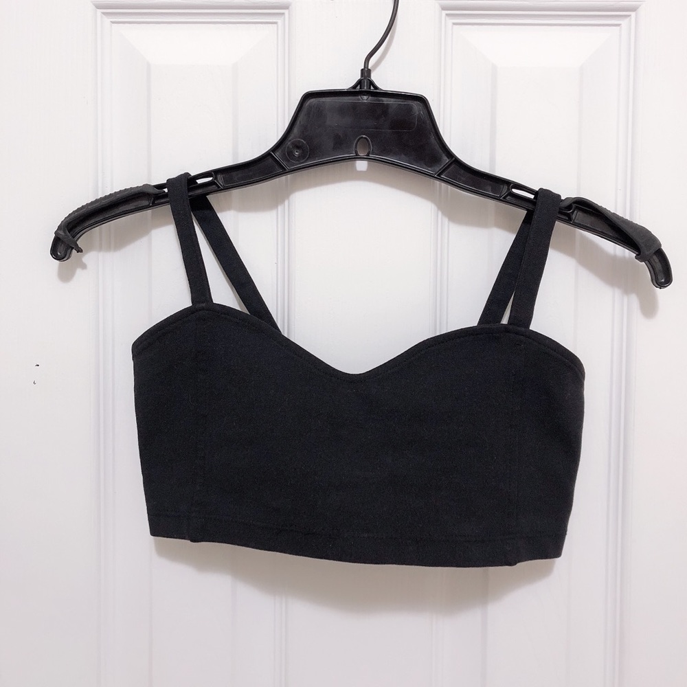 Black caged crop top